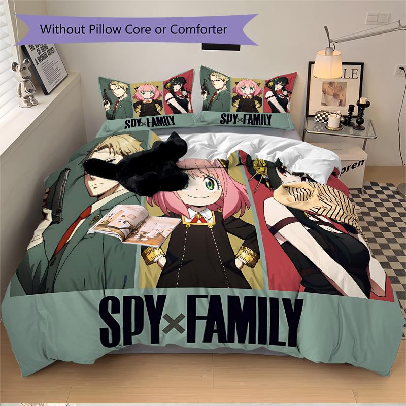 Spy Family Adventure Print 3Pcs Bedding Setduvet Cover With 2 Bedropillowcase Home Birthday Gift