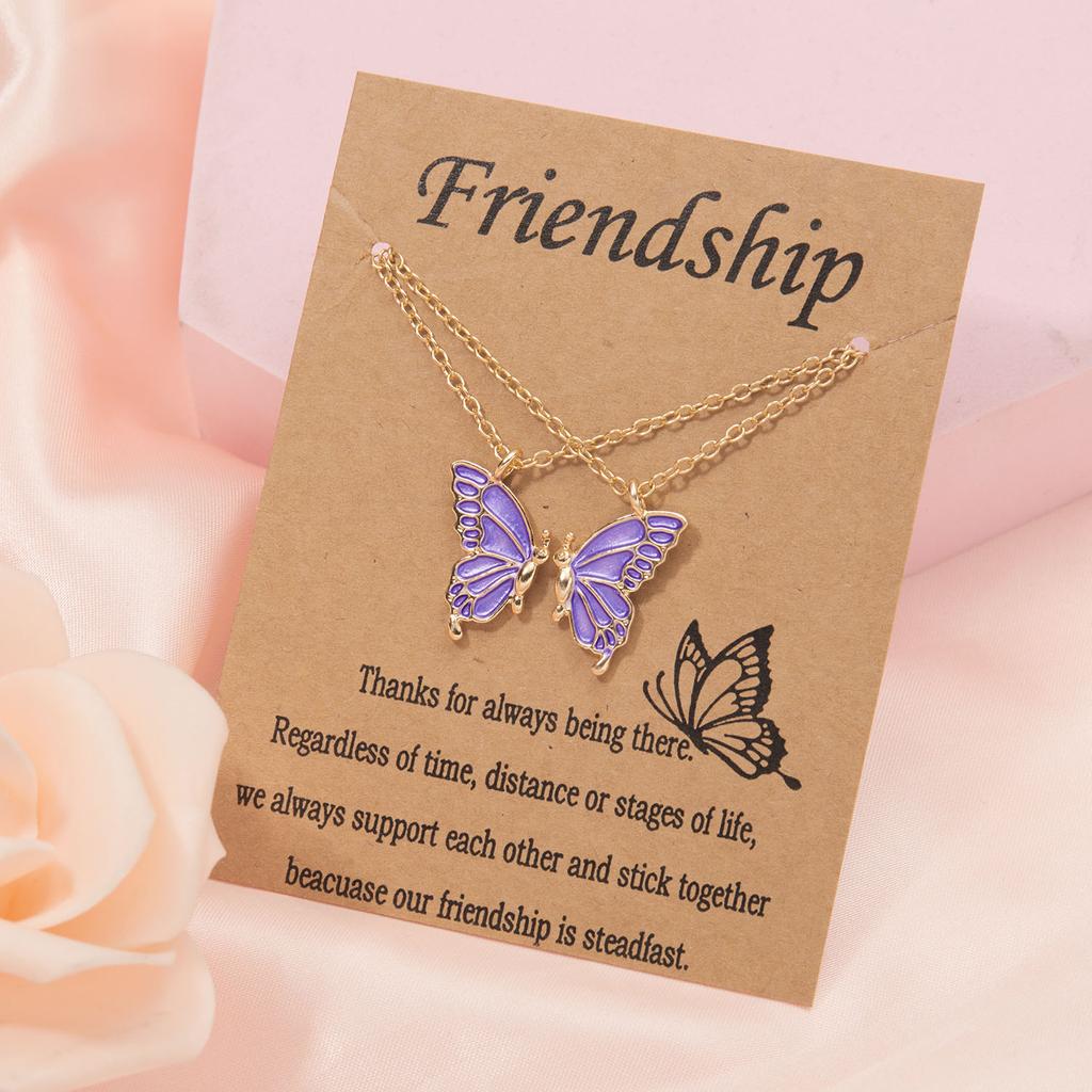 2 pièces collier ras du cou papillon mode coréenne marguerite fleur clavicule chaîne colliers amitié BFF arc-en-ciel meilleur ami bijoux