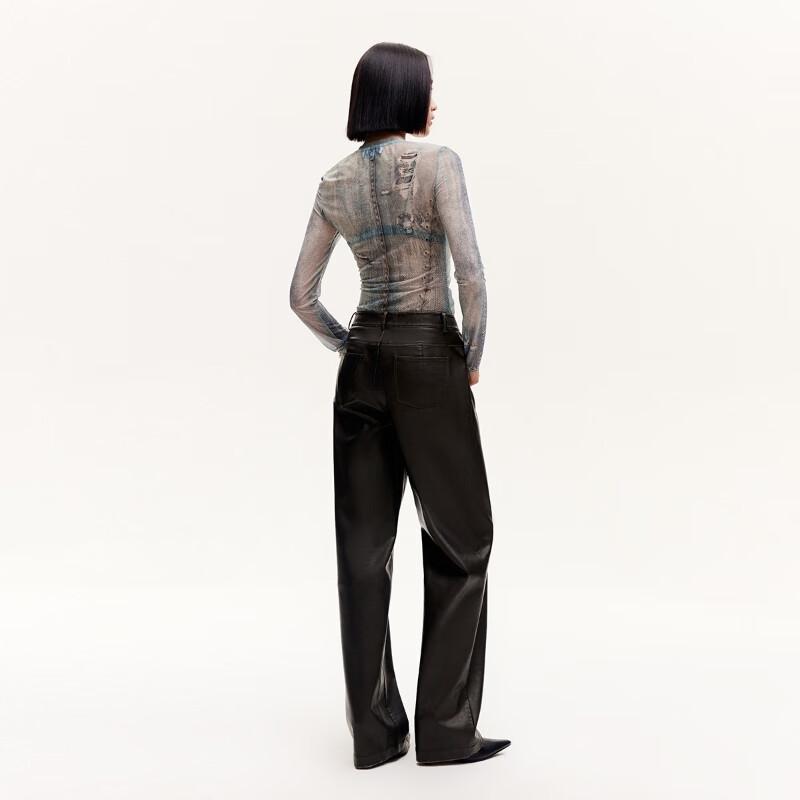 VEROMODA Women's High-Waist PU Straight Pants