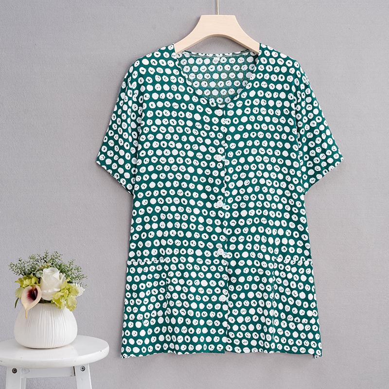 Summer Top Women Cardigan Thin Short Sleeve Plus Size Women's Blouse Summer Loose Vintage Clothes