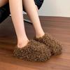2025 Women's Fashion Slippers Cover Toe Platform Sole Warm Cotton Slippers Outdoor Autumn and Winter One Kick Thickened Slippers