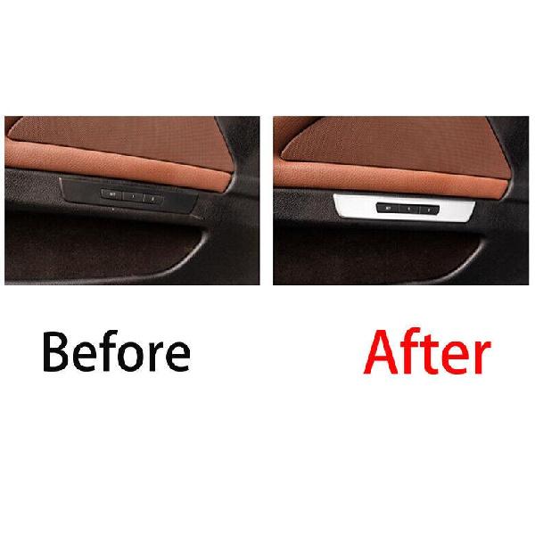 For BMW 5 Series 2011-2017 Silver Titanium Seat Memory Button Switch Cover Trim
