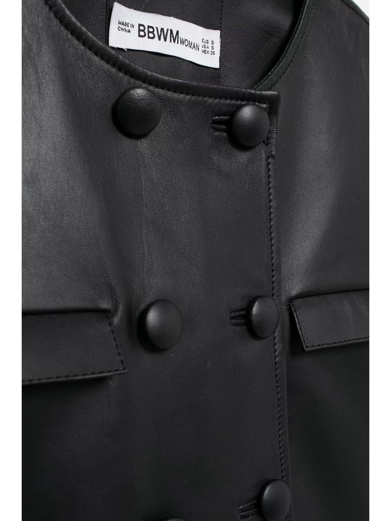 Ensemble Veste Courte en Cuir Élégante Européenne et Américaine pour Femmes Printemps 2025