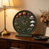 Forniture per Rituali Accoglienti a Casa Decorazione Calendario Mensile Stagionale in Legno, Orologio Stagionale Perpetuo Rotondo in Stile Rustico, Regalo per Amanti dell'Autunno Zucca Quattro