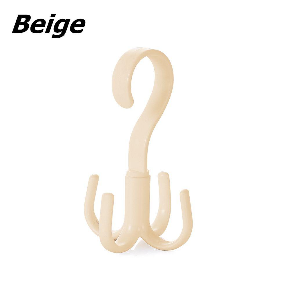 Shelf Storage Storage Hook Tie Holder 4 Hook Multifunction Rotating Four-claw Hook Plastic Hanger