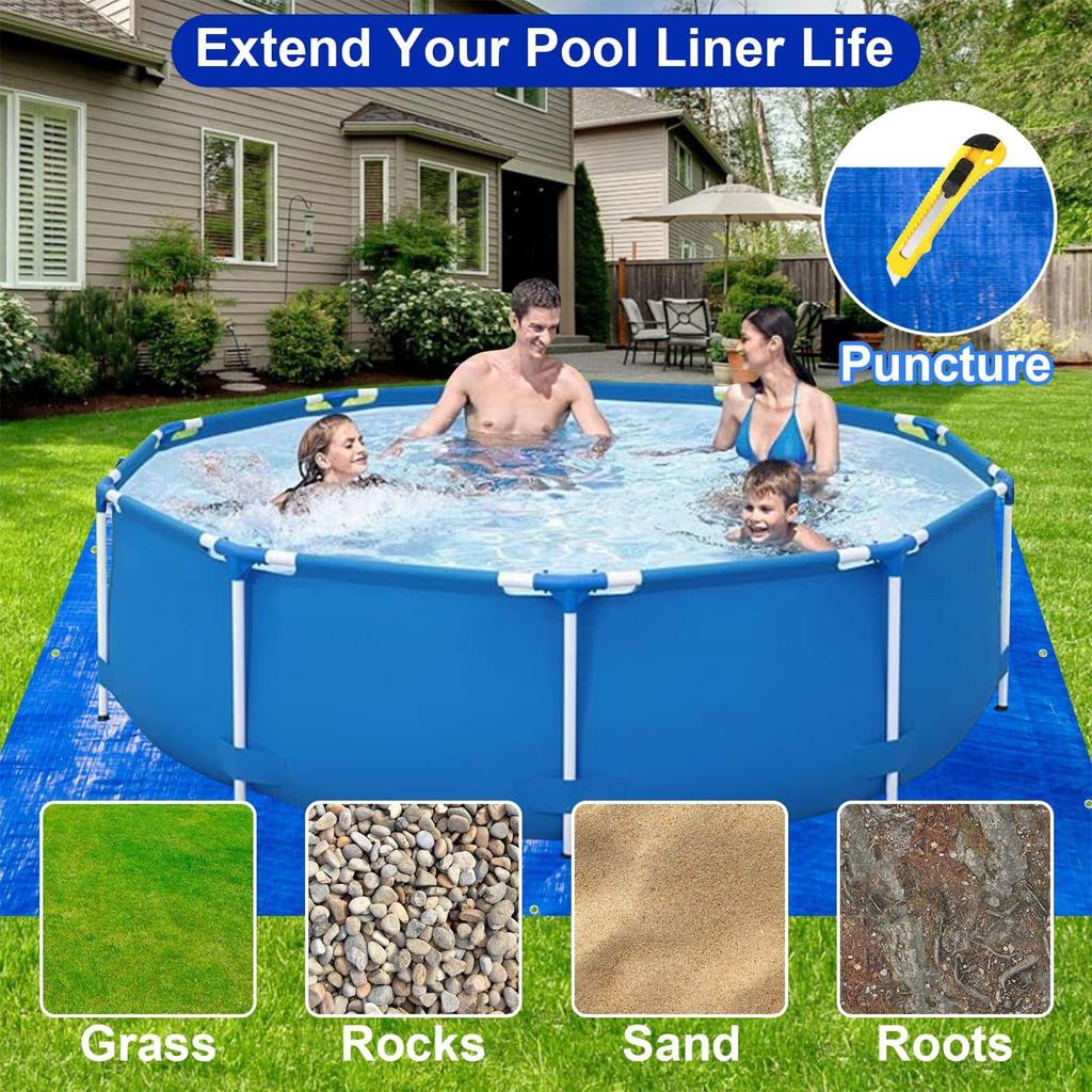 Under Pool Padding Foldable Pool Floor Pad Heavy Duty Liner Double Sided Cover Cloth For Poolside Landscaping Patio Backyard