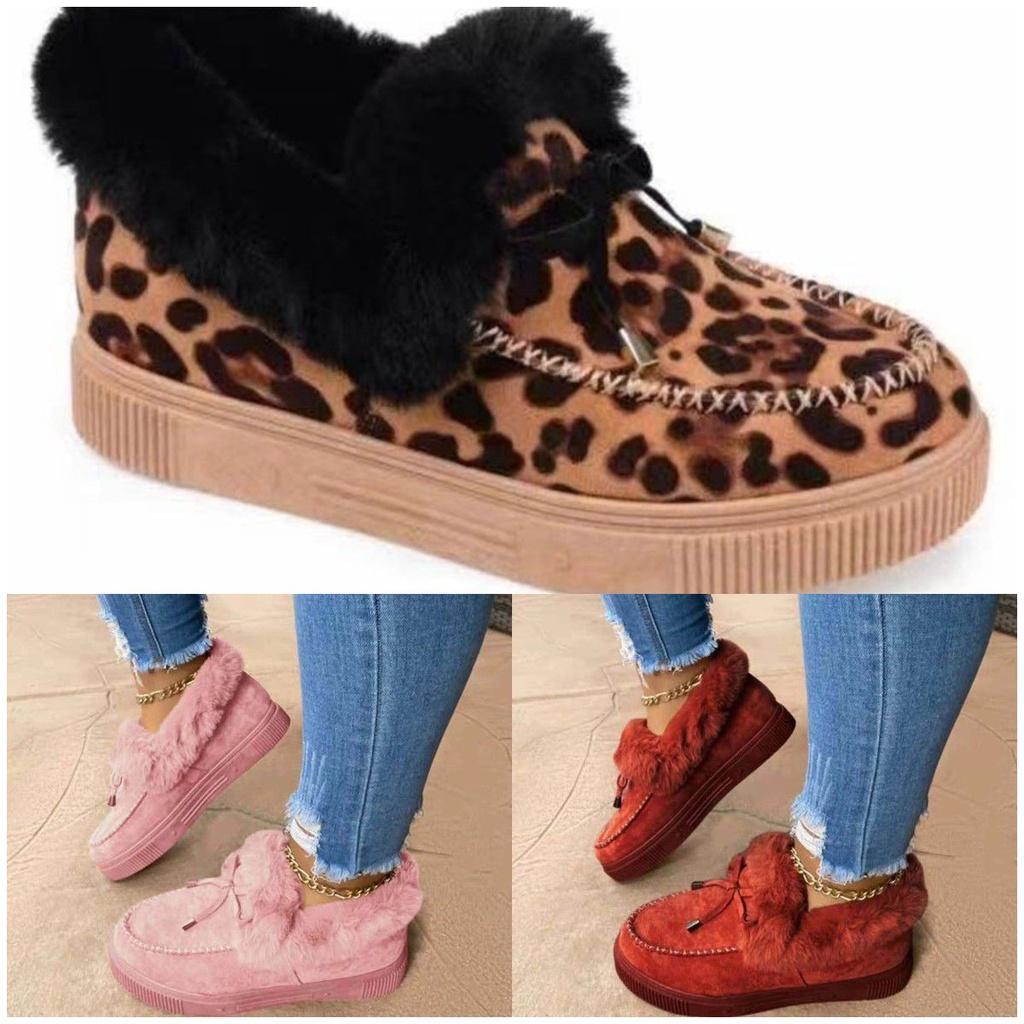 Winter Thick Soled Warm Plush Snow Shoes Women's Round Head Slipper
