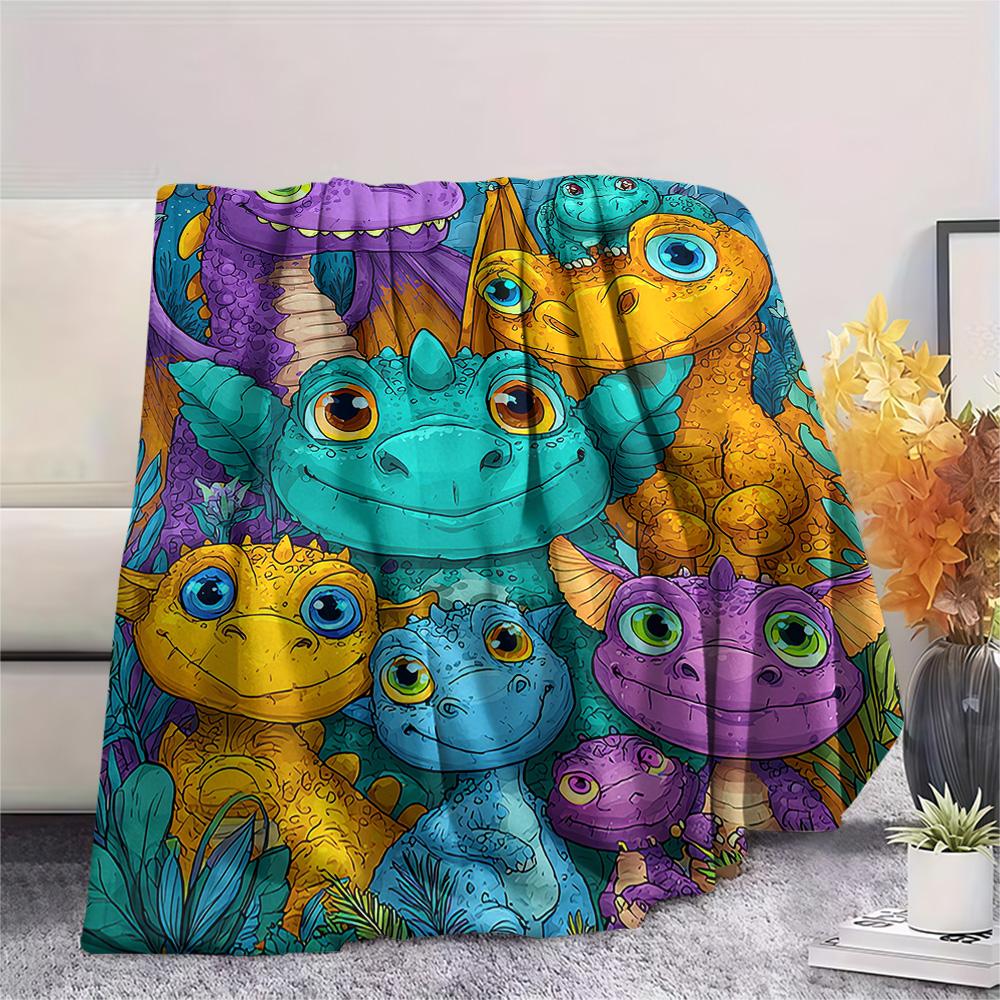 

Dinosaur Print Flannel Blanket, High quality Comfortable for All Seasons, Home Decor, Warmth and Comfort, Perfect for Christmas Gifts 80cm x 120cm