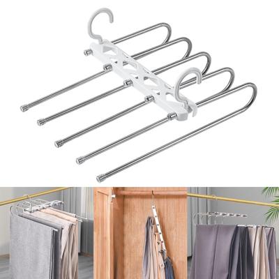 5 Layers Clothes Hangers Sturdy Frame Wardrobe Organization Storage Horizontal or Vertical Use Multi