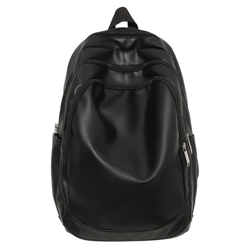 

Школьная сумка Мужской ПУ рюкзак для младшего и старшего школьного возраста Компьютерный рюкзак Женская дорожная сумка чёрный