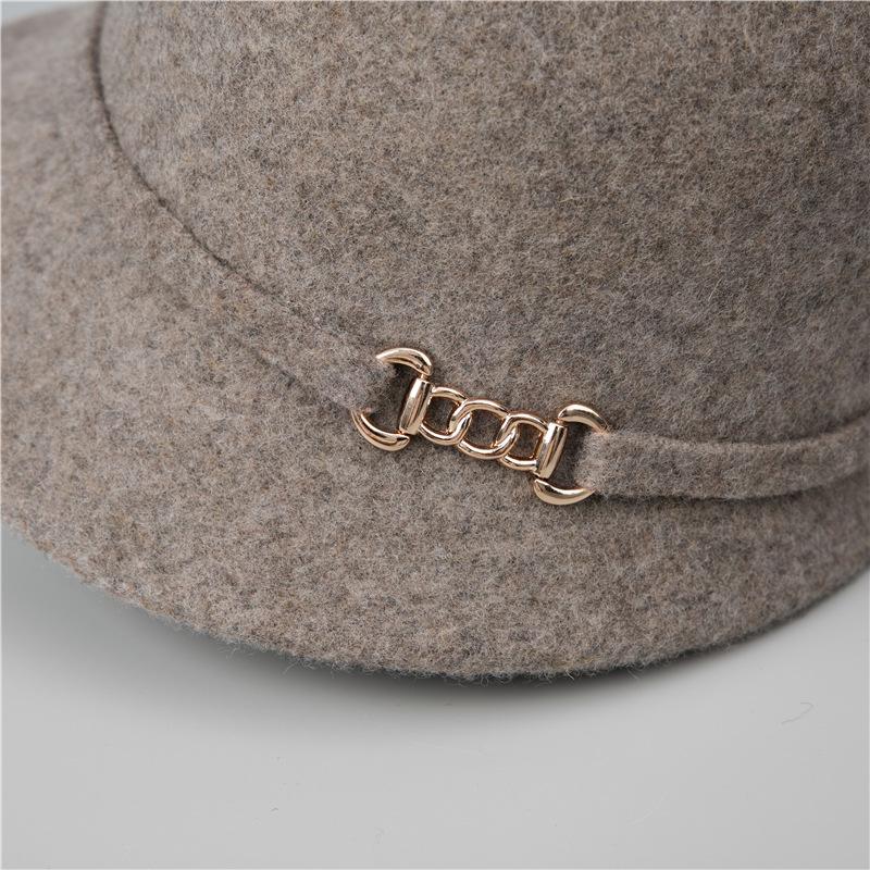 Wool Mother Hat Lady Autumn and Winter New Top Hat French Elegant Retro Bucket Hat Basin Hat
