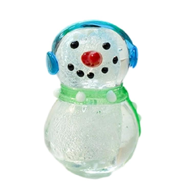 Holiday Miniature Glass Snowman Reindeer Santa Sculpture Tabletop Shelf Decoration For Christmas Display Party Gift