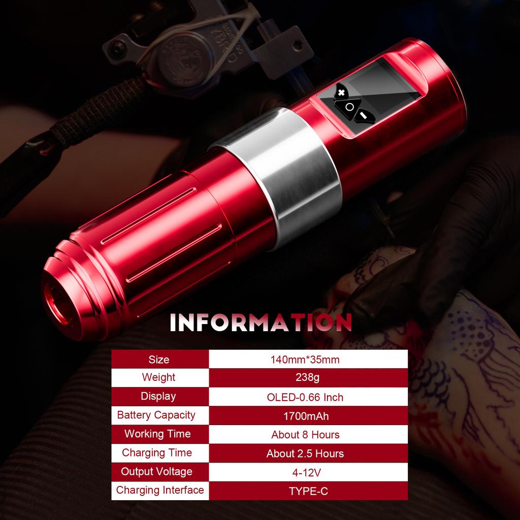 Tattoo Machine Wireless Tattoo Pen Removable Battery Hollow Cup Lithium Battery All-In-One Machine Tattoo Tool