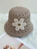 Flower Hollow Woven Bucket Hat Women Spring and Summer Travel Show Face Versatile Plain Bucket Hat Basin Hat