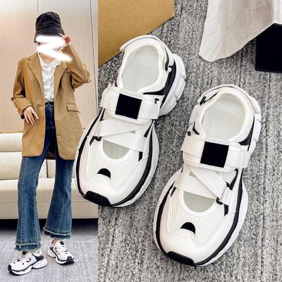 2023 sommer Neue Aushöhlen Papa Schuhe Weibliche INS Student Casual Schuhe Dicke Sohle Sport Laufschuhe Sandalen Weibliche
