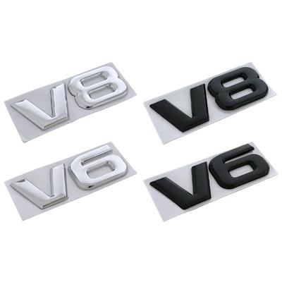 3D Metal V6 V8 Logo Car Emblem Badge Decals Sticker For To-yota FJ Land Cruiser Highlander JE-EP Wrangler Fender Trunk Accessories