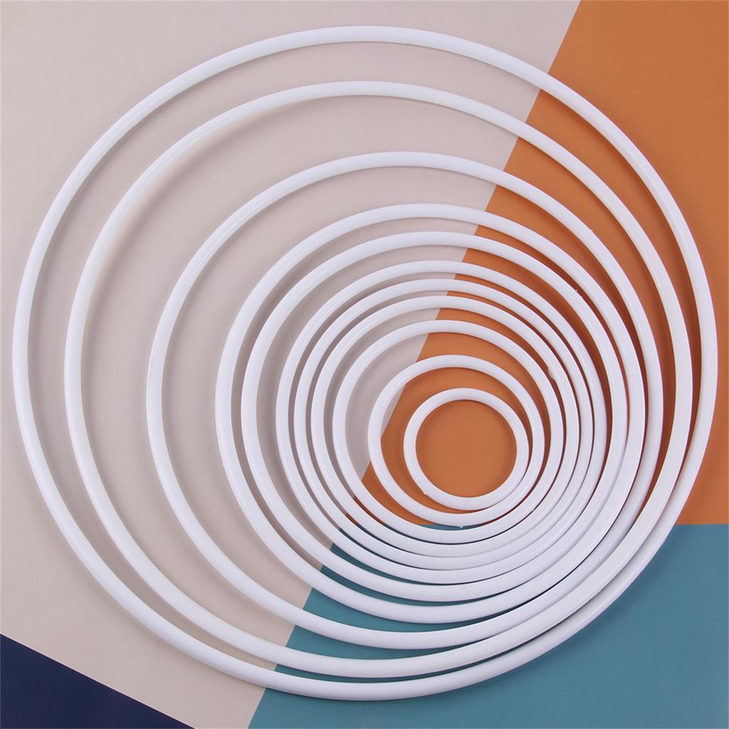 DIY Crafting Hoops Plastic Material White Hoop for Home Weeding Jewelry DIY Crafts 50mm-350mm