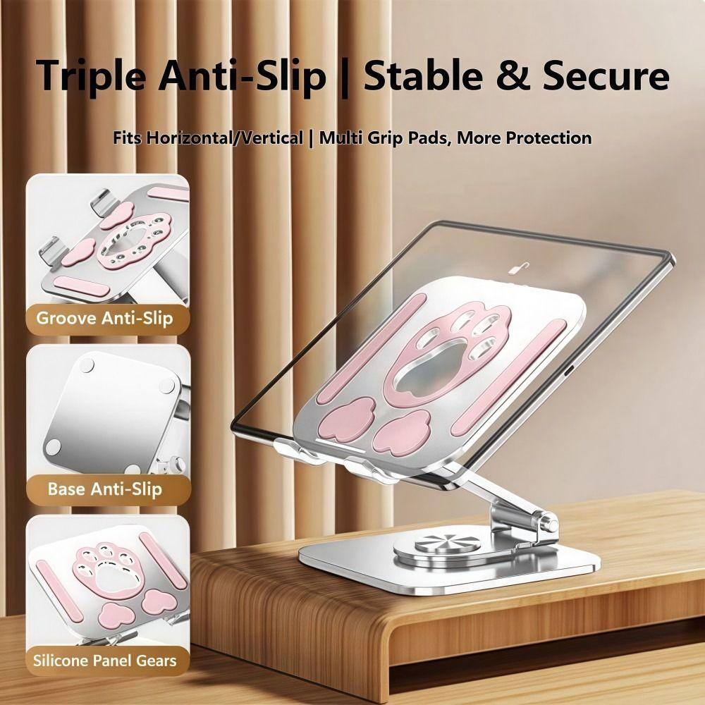 Foldable Cat Claws Tablet Holder Rotatable 360° Rotation Alloy Tablet Stand Heat Dissipation Hollowed-out Phone Stand
