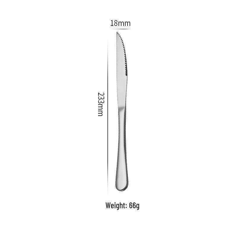 Stainless Steel Cutlery Set: Knife, Fork, Spoon, Steak Knife, Dinner Fork, Coffee Spoon, Ice Spoon, Cake Spatula for Restaurants and Hotels