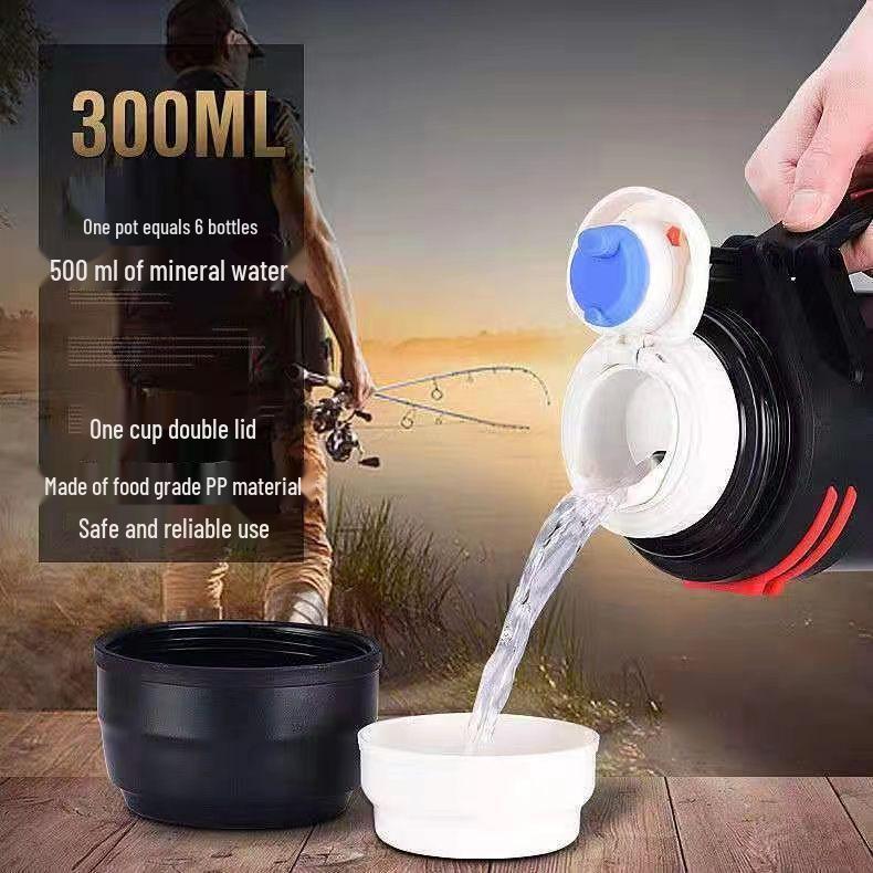 304 Stainless Steel Insulated Thermos Flask - Large Capacity Portable Wide Mouth Water Bottle for Outdoor Travel