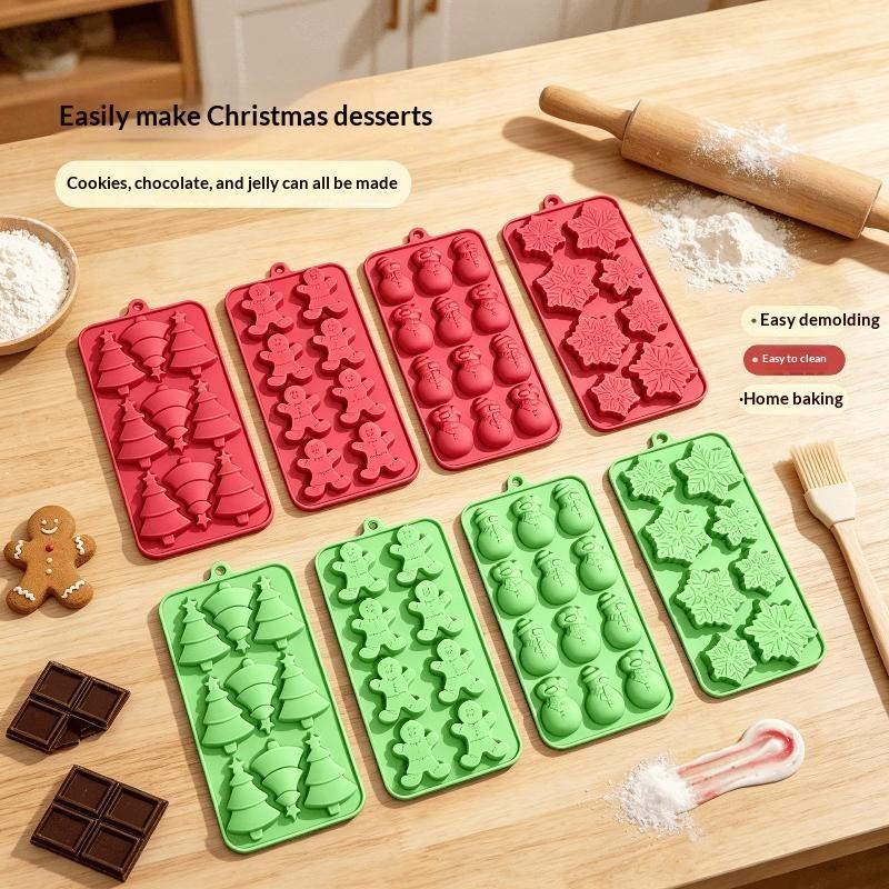 Silicone Christmas Baking Molds Non Stick Easy Clean Perfect For Home Baking Cookie Chocolate Jelly Candy