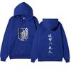 Attack On Titan Wings Of Freedom Hoodie Unisex Fleece Sweatshirt Front Logo Back Japanese Text Print Autumn Winter Pullover