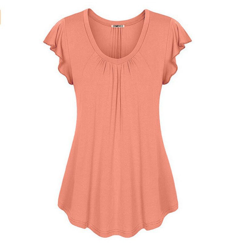 Plus Size Women's Summer Short Sleeve Blouse T Shirt Tops Casual Loose Tunic Tee For Effortless Style And Comfort
