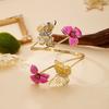 Metal Floral Open Cuff Armlet White Flower Cuff Arm Ring Vintage Butterfly Flower Arm Cuff  Gifts