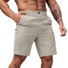 Men's Solid Golf Shorts Outdoor Sports Shorts with Belt Loops and Zipper Fly for Athletic Activities and Daily Wear