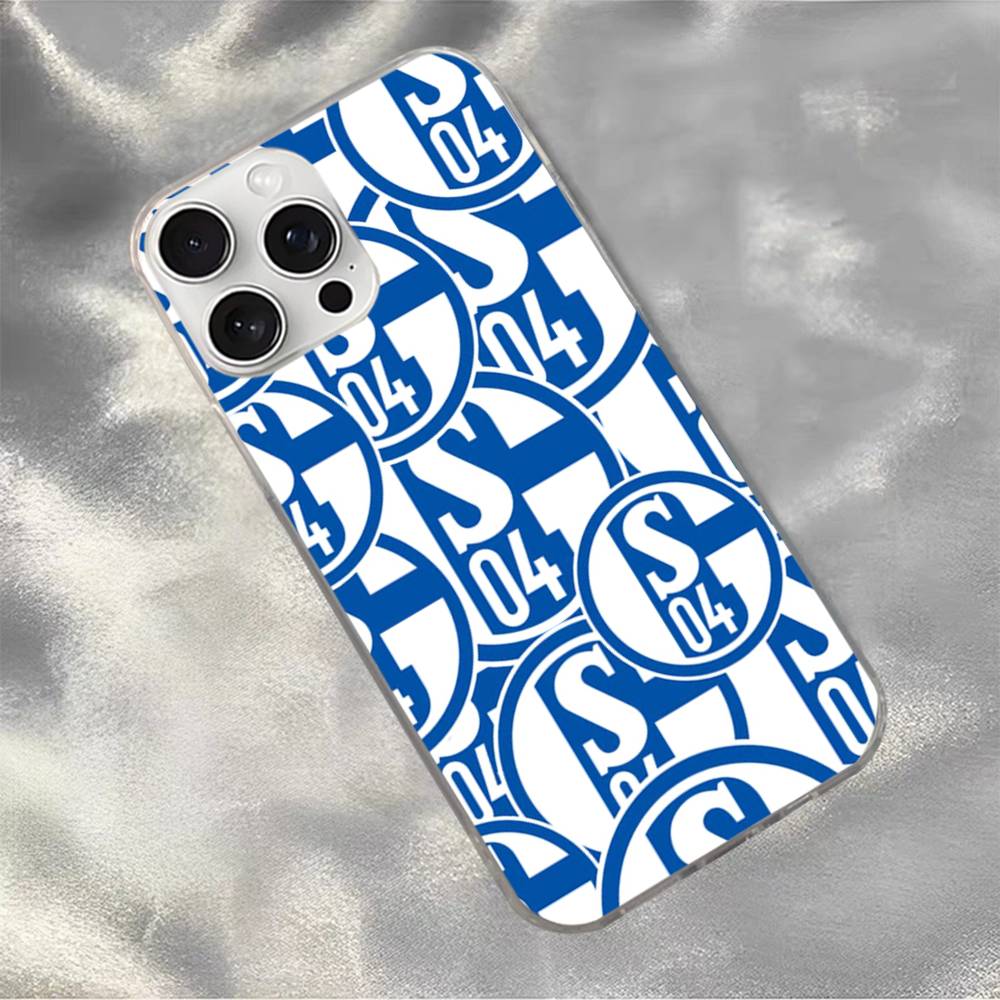 

S-Schalke 04 Phone Case For iPhone 11 12 13 14 15 16 17 Plus Pro Max Satin Laser Glossy Cover iPhone 13 pro