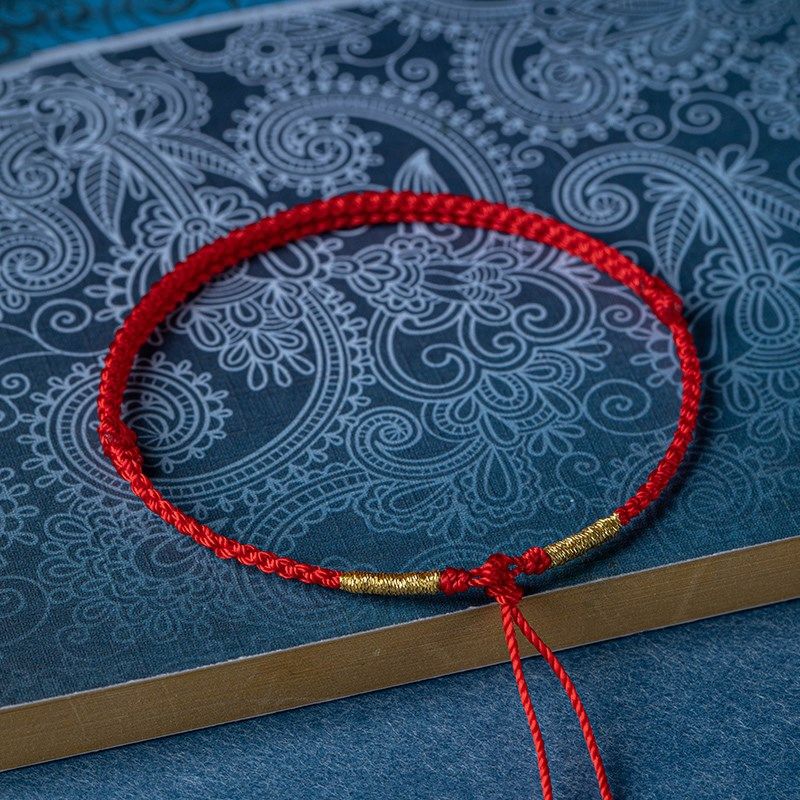 

Плетеный вручную регулируемый тонкий красный браслет на руку 2 мм, цепочка на ногу, веревка для пары для DIY, ношение трансферных бусин, застежка мира, как по маслу 13-15cm hand circumference