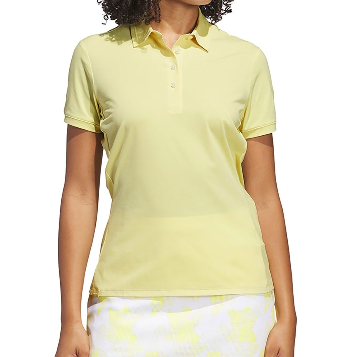 

Базовая футболка с коротким рукавом из твидовой вязки для гольфа для пудрово-желтого цвета [Adidas Golf] Женская,