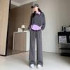 Mousse Wide-leg Pants for Women's In Autumn and Winter New High-waisted Slimming Straight-leg Pants for Women Dopamine Loose Casual Pants for Women