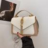Retro Woven Textured Shoulder Bag New Fashion Trendy Geometric Square Crossbody Purse for Women
