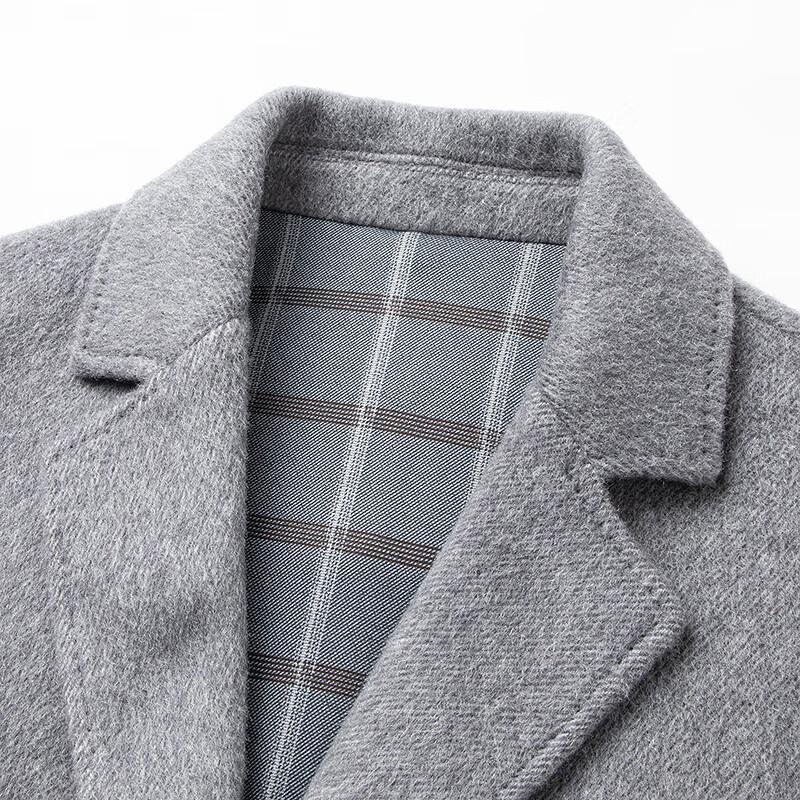 FAPAI Men's Merino Wool Detachable Down Liner Winter Overcoat