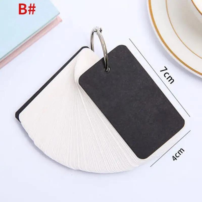 

50/100 шт./коробка рукописные карточки блокноты из коровьей кожи цветные слова блокнот пустой крафт-бумага симпатичное кольцо пряжка письмо белый