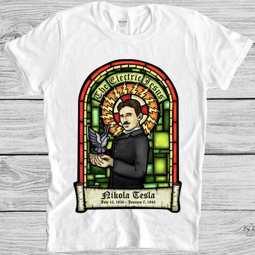 Nikola Tesla Jesus Inventor Electric Tarot Reading Meme Gift Tee T Shirt 2763