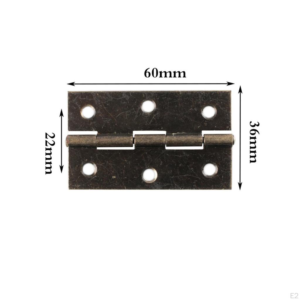 10Pcs Metal Hinges Closing Hinge Decor Connectors Hardware for Home, Furniture, Cupboard, Dollhouse,