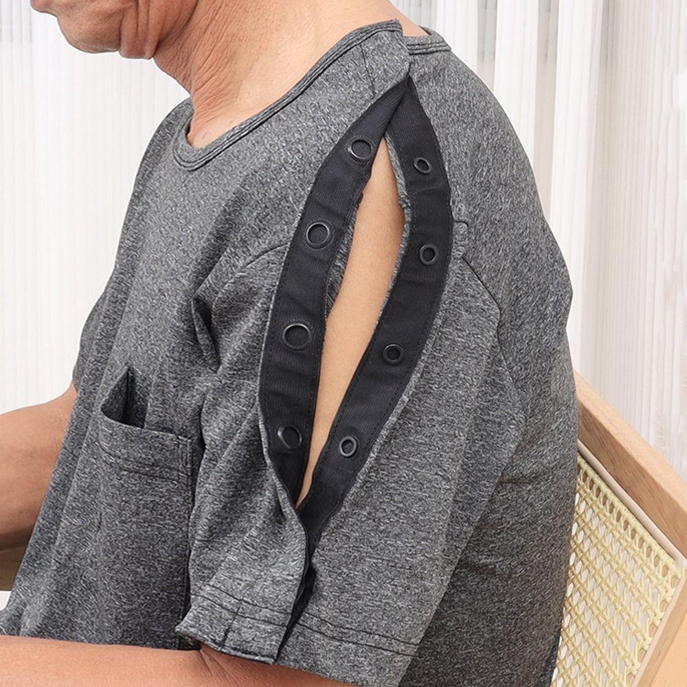 Convenient Bedridden Elderly Care Clothing Side Snap Button Tops Postoperative Recovery