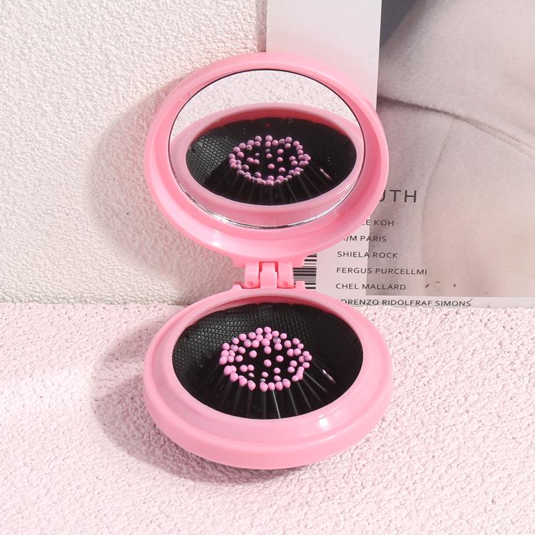 Small Comb Portable Mirror Massage Comb Creative Cute All-in-one Girl Air Cushion Comb Mini Folding Airbag Comb