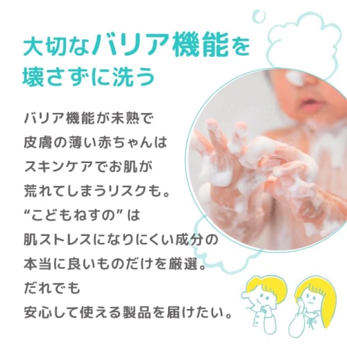 Kodomo Nesuno Fluffy Foam Soap for Face and Body, 300mL, for Sensitive Skin, Babies, Newborns, and Infants, Mild Acidity, Hypoallergenic, Dry Skin, Mo