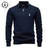 Polo Ralph Lauren 2025 Høst og Vinter Broderi Ny Stripet Jacquard Herre Pluss Størrelse Genser, Halv Glidelås Stående Krage Business Genser