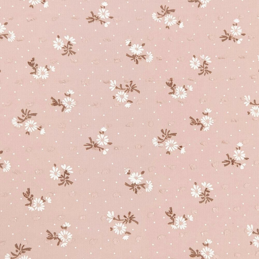 45x135CM Daisy Fresh Floral Bubble Printed Breathable Pure Cotton Fabric Diy Sewing Quilting Craft Girls Dress Skirt Clothing
