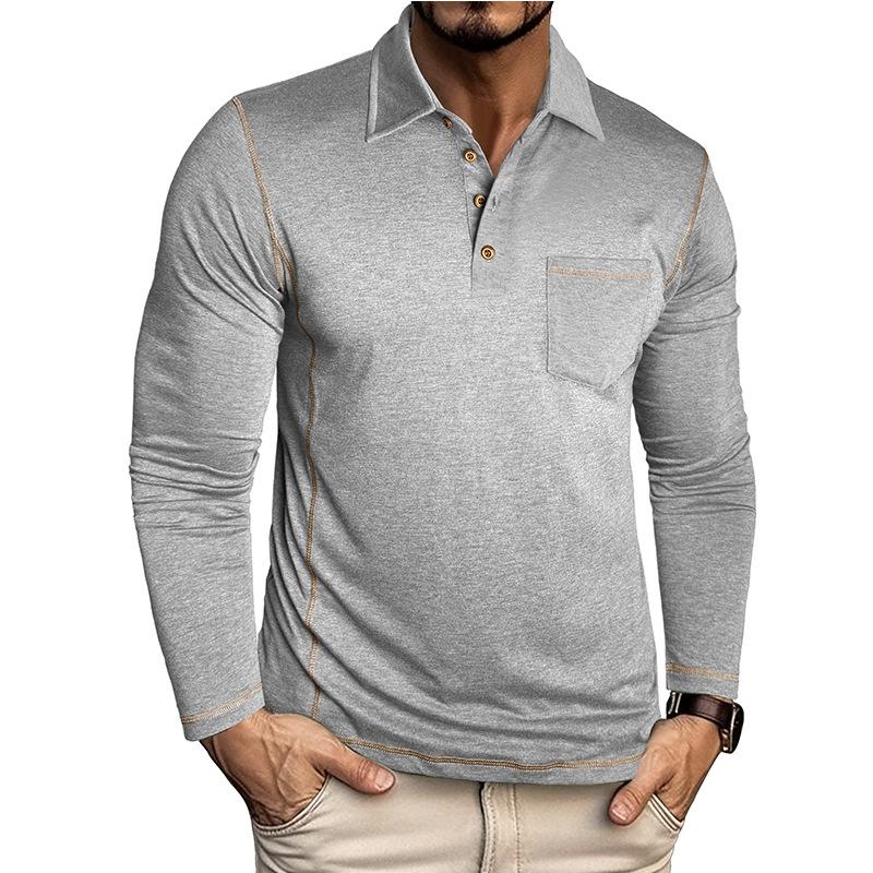 Autumn New Arrivals Men's Long-Sleeved Collared T-Shirt Men's Shirt Top