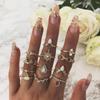 Hexagram Articulated Ring Crown Water Drop Imitation Opal Rhinestone Inlaid Ring 12 Twelve Piece Set Ring Jewelry