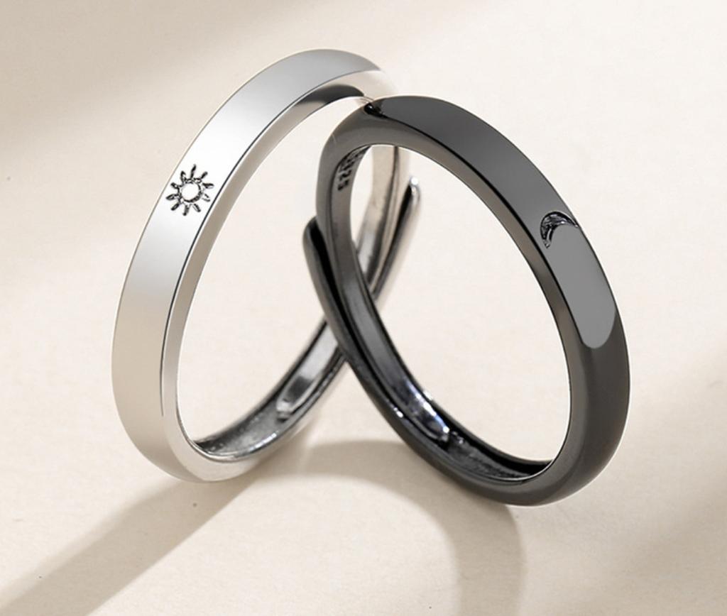 2pcs Couple 925 Sterling Silver Rings Sparkly Zircon for Women and Men Superior Luxury Wedding Jewelry Anniversary Gift