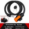 Universal Bike Lock: Anti-Theft Password Lock for Mountain Bikes & E-Bikes, Leather Ring, Portable Thick Cable Lock, Durable & Secure.