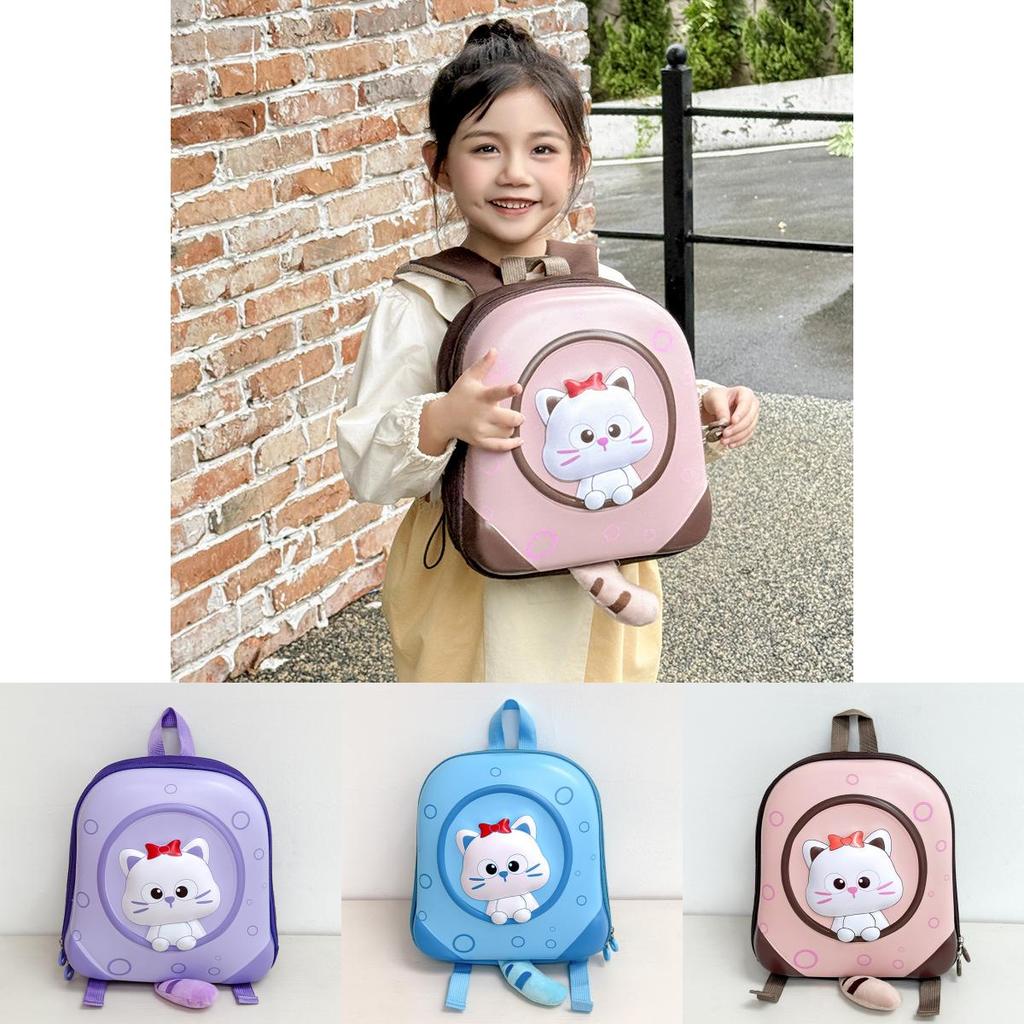 Baby Kindergarten Cat Backpack With Cotton Oxford Material And Playful Style For Children