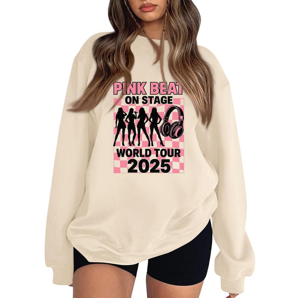 Damen Modisches Und Lässiges Langarm Rundhals Bedrucktes Sweatshirt