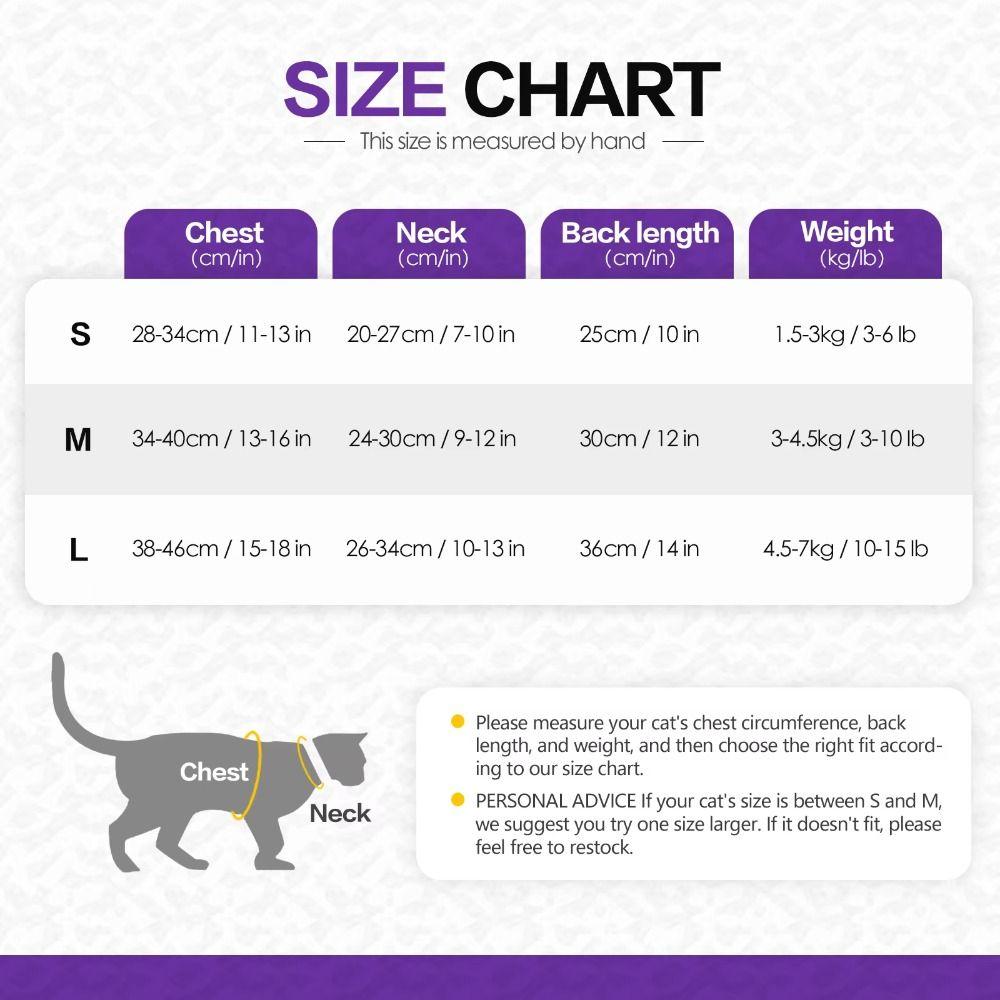 High Elastic Cat Sterilization Clothes Soft Cotton Recovery Onesie  Professional Use